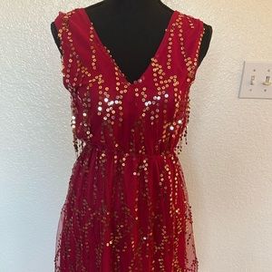 Burgundy Sequin Dress